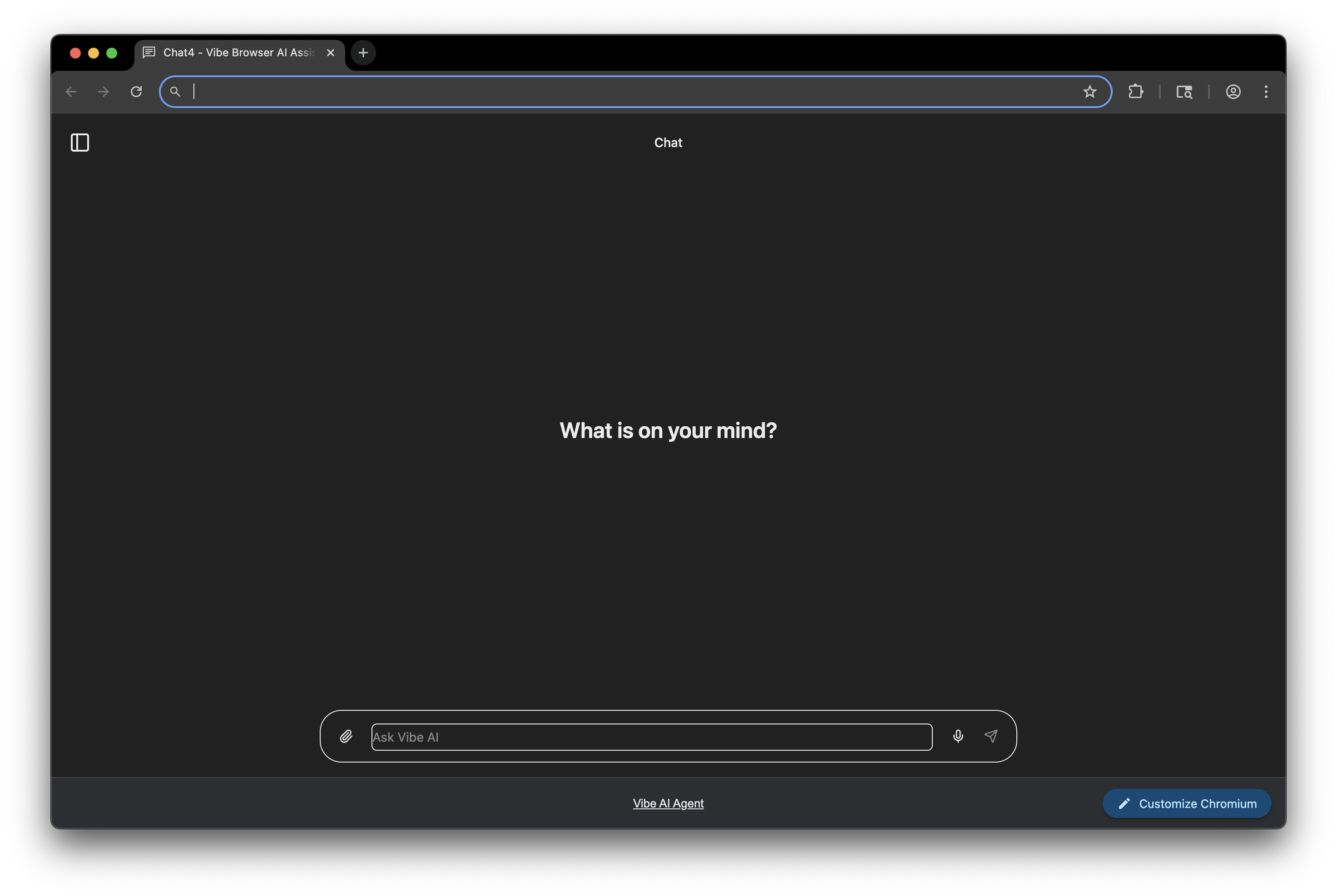 Vibe chat interface — natural language browser control